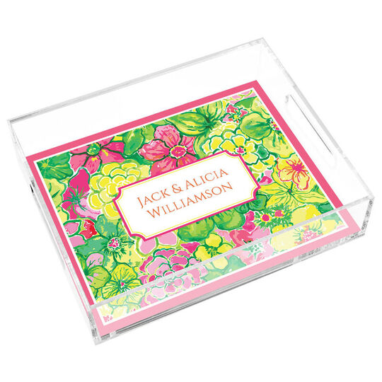 Bouquet de Fleurs Lucite Tray